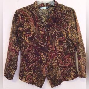 Michele Michelle vintage brown tan Button Down Shirt Size 8